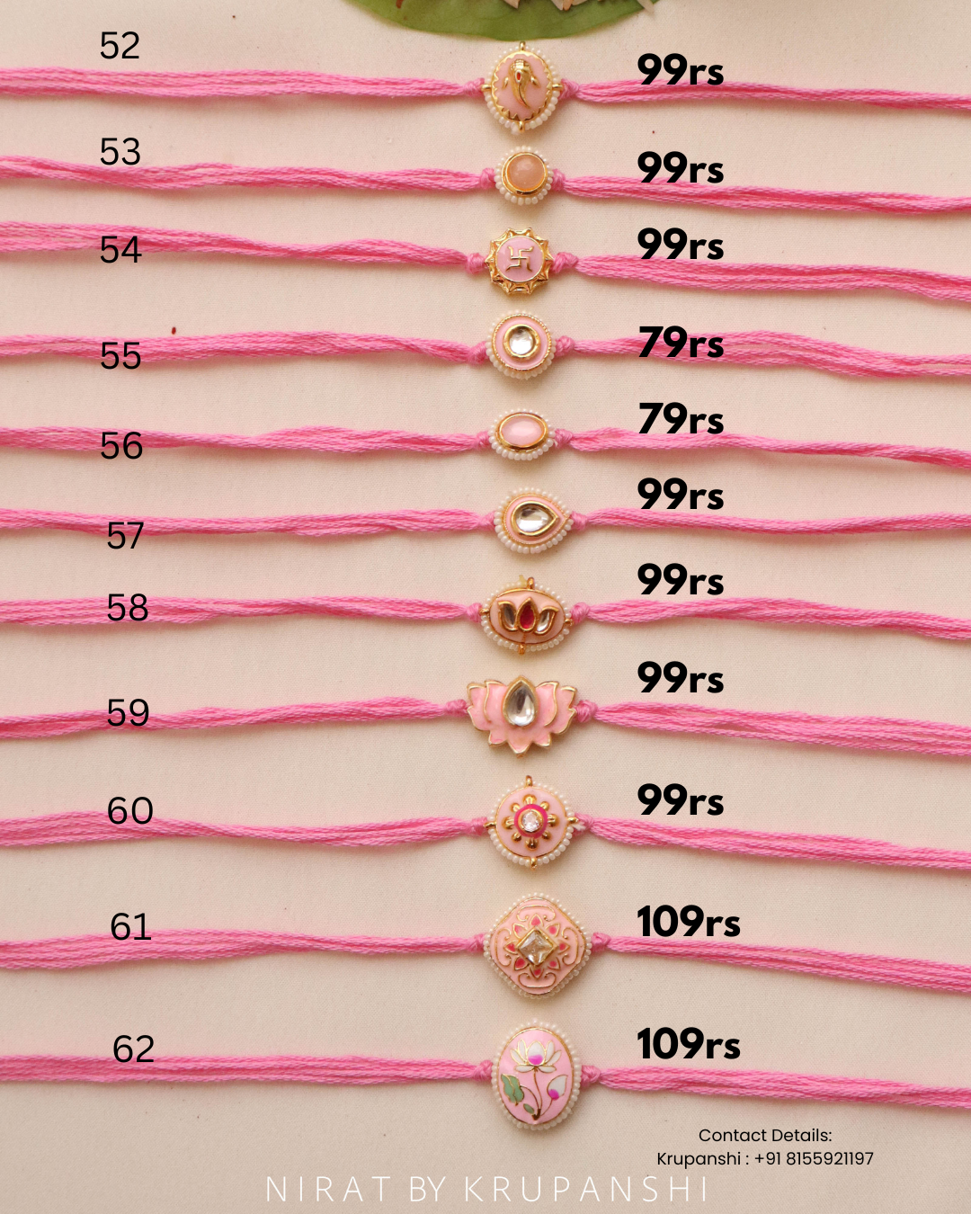 Pink Thread Rakhi