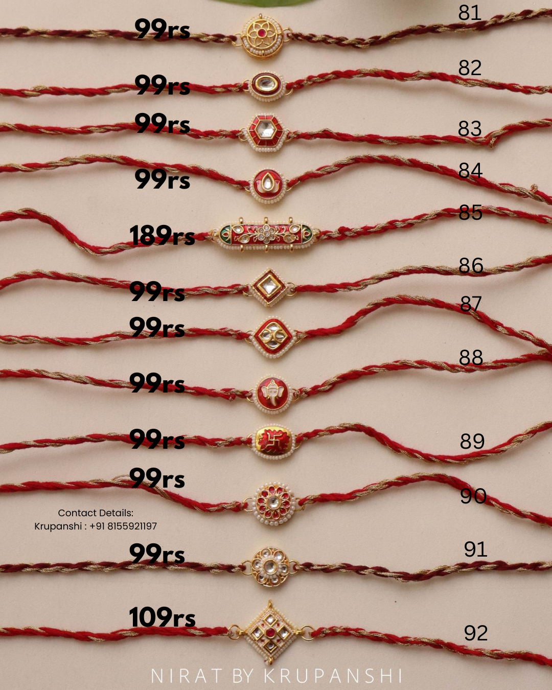 Red Gold Thread Rakhi