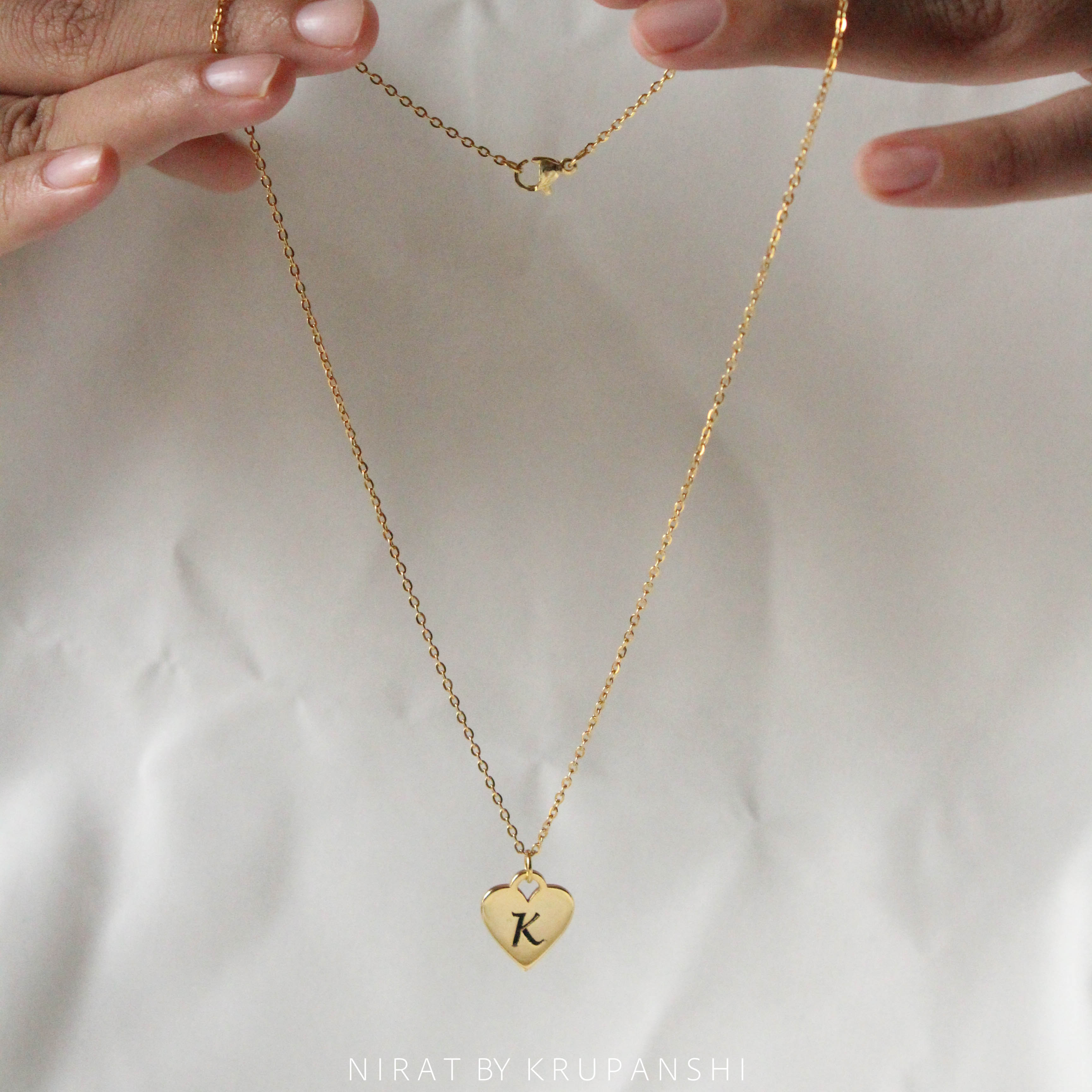 Heart Pendant With Engraved Initial