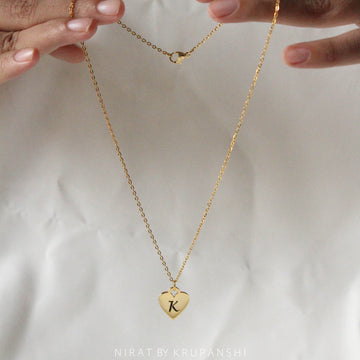 Heart Pendant With Engraved Initial