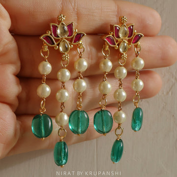 Lotus Hanging Kundan Earring
