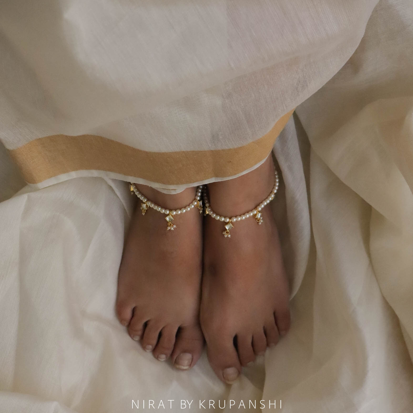 Pearl Kundan Anklet