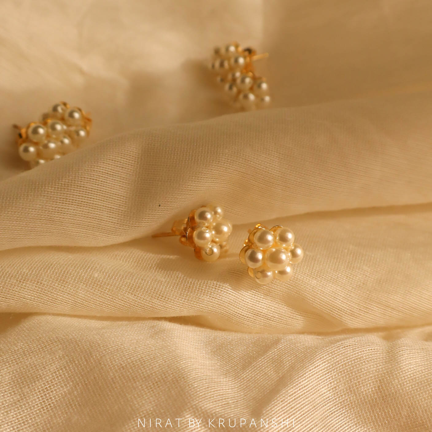 Floral Pearl Stud