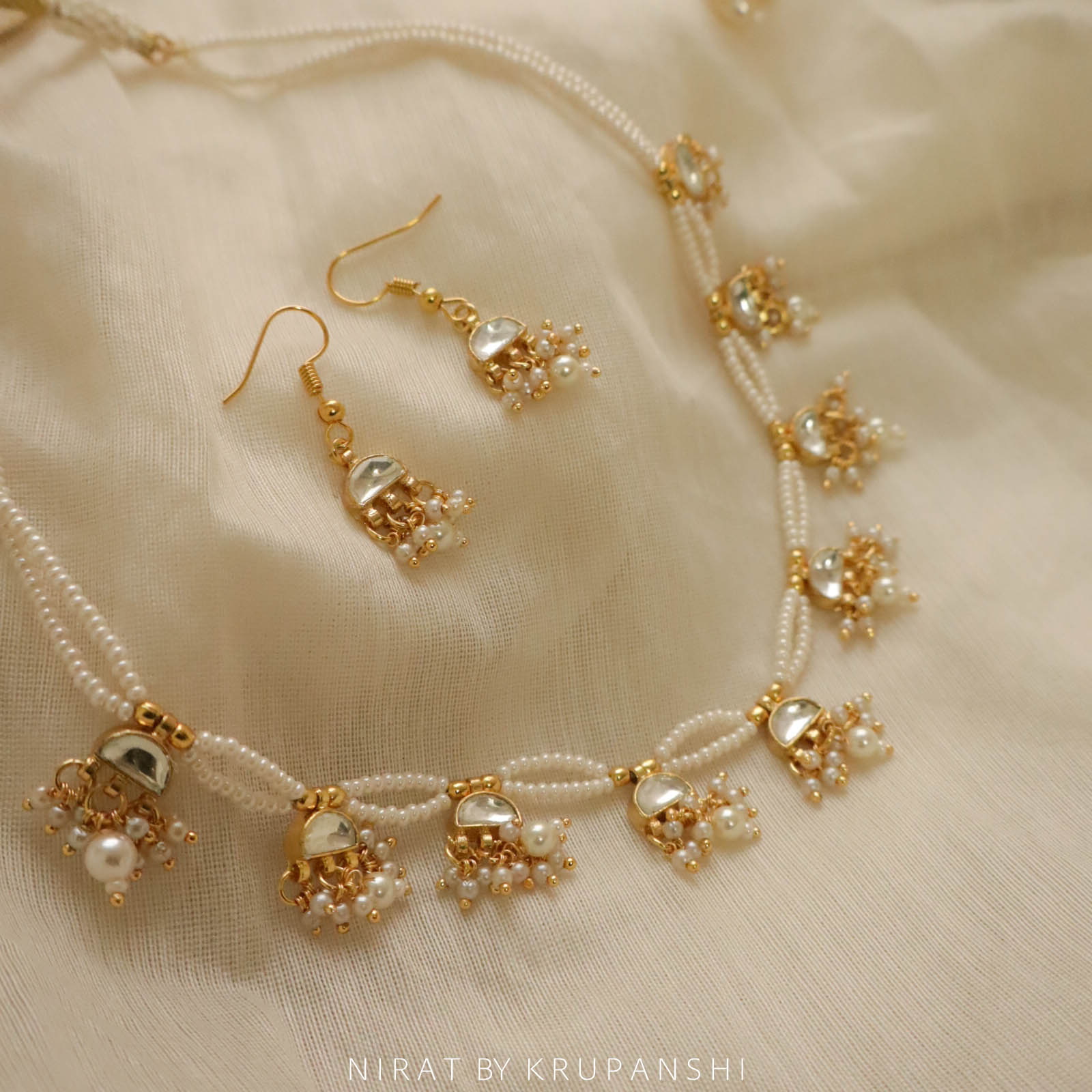 D cut Necklace with Earring