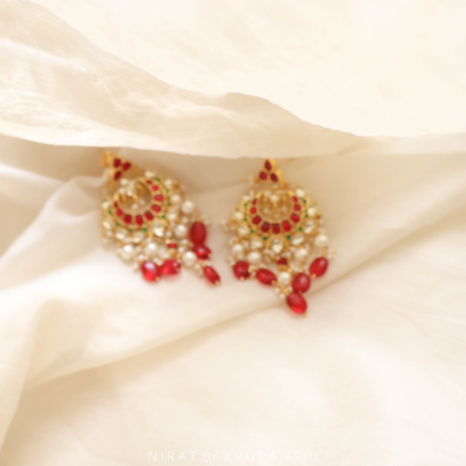 Kamal Red Stone Earring