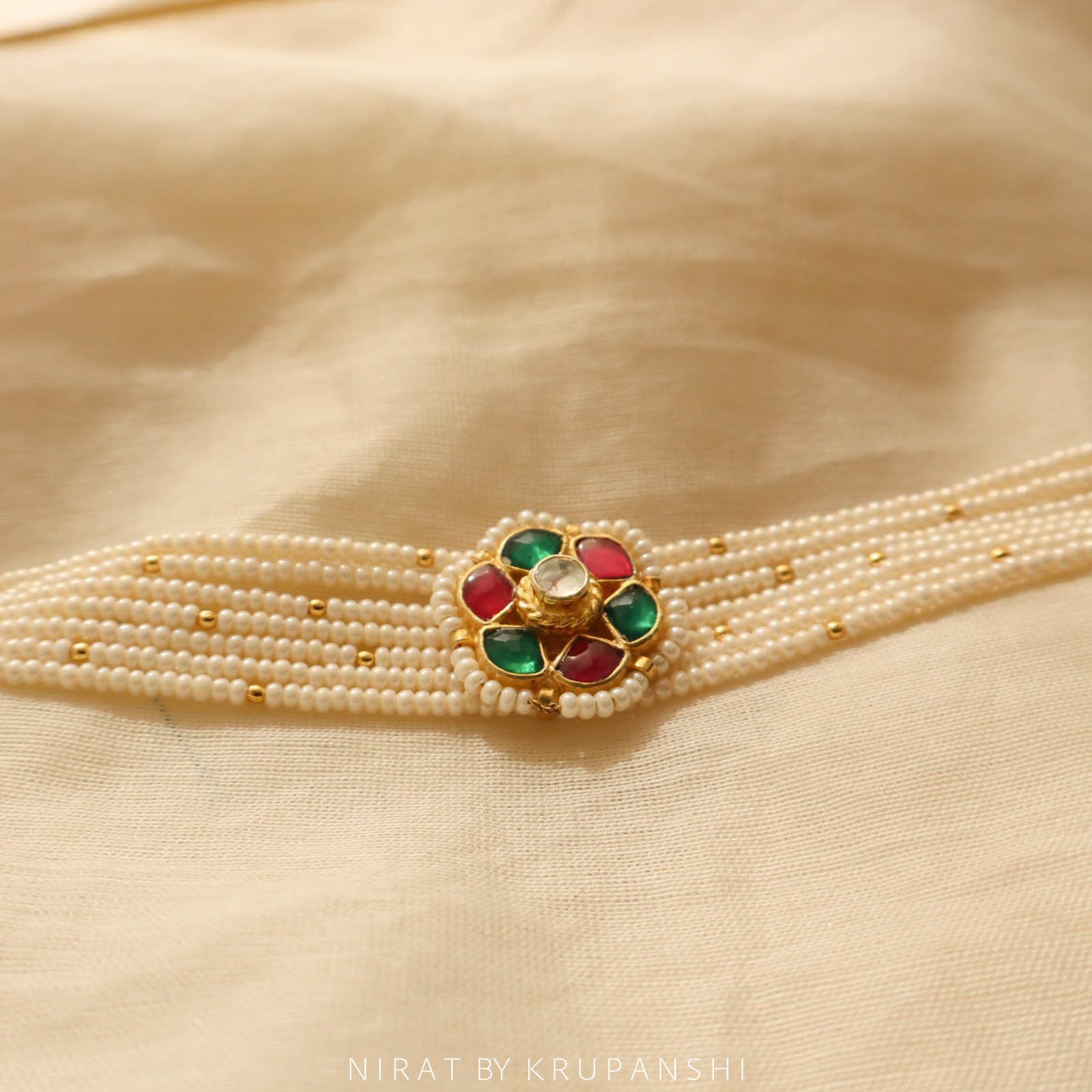 Rani Green Flower Choker