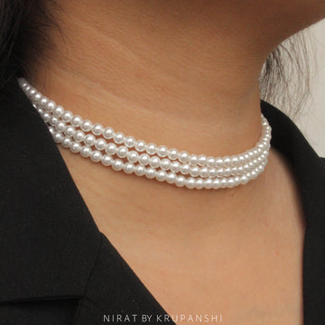 Three Layered Pearl Choker