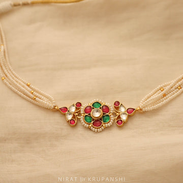 Latika - Rani Green flower petal choker