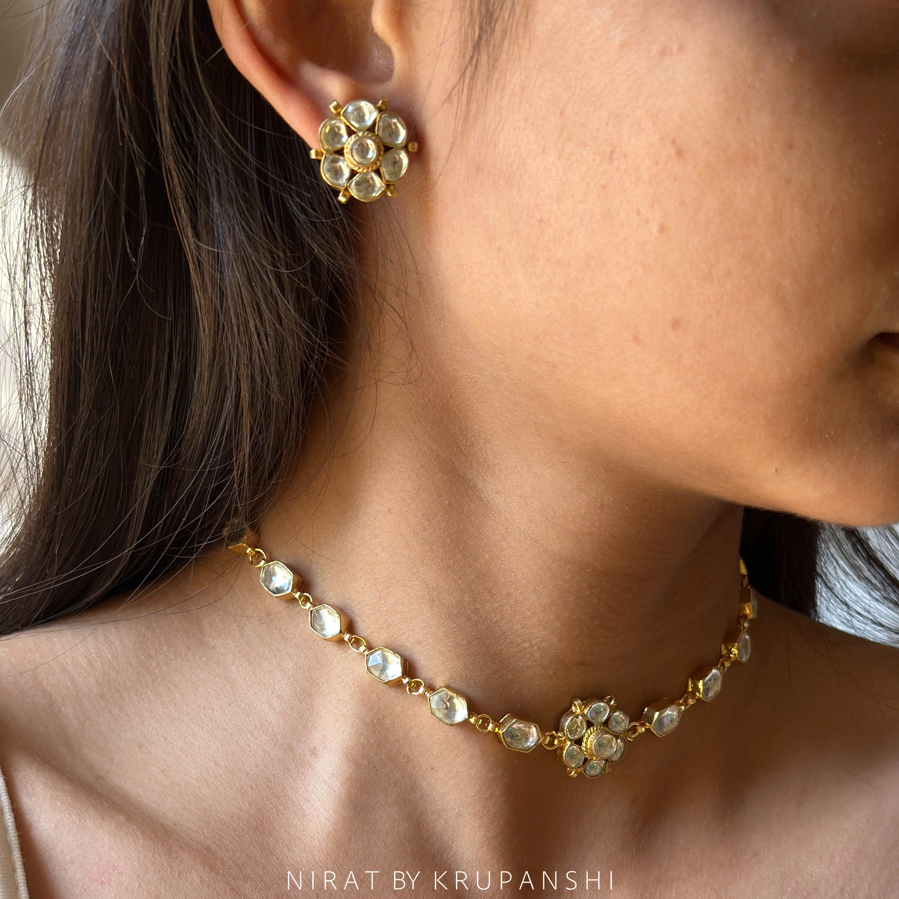 Nazuk Phool - Flower Kundan Necklace