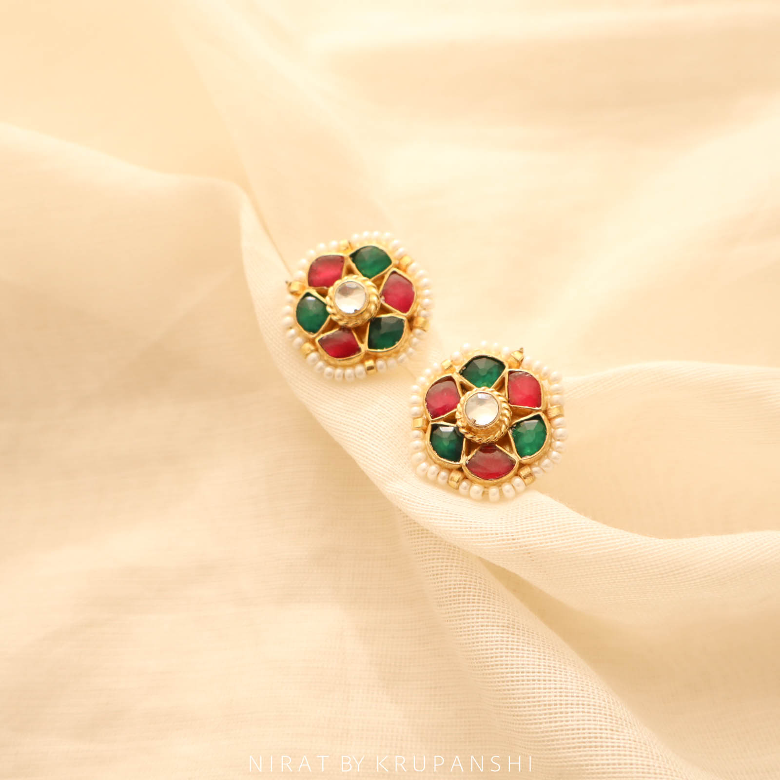 Rani Green Flower Stud