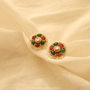 Rani Green Flower Stud