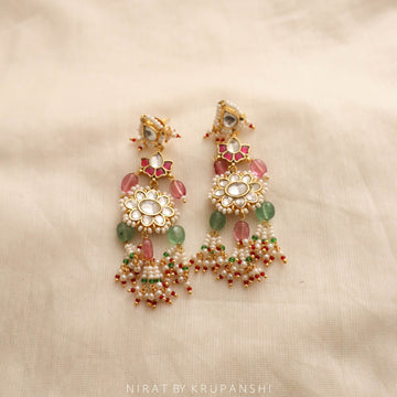 Gulistan - Sunflower earring with Natural stones