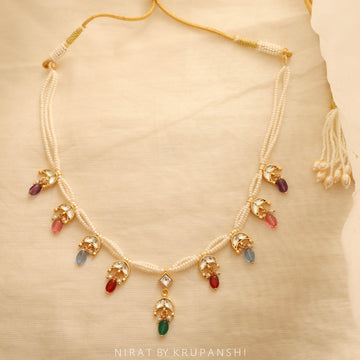 Multi Colored Chand Necklace