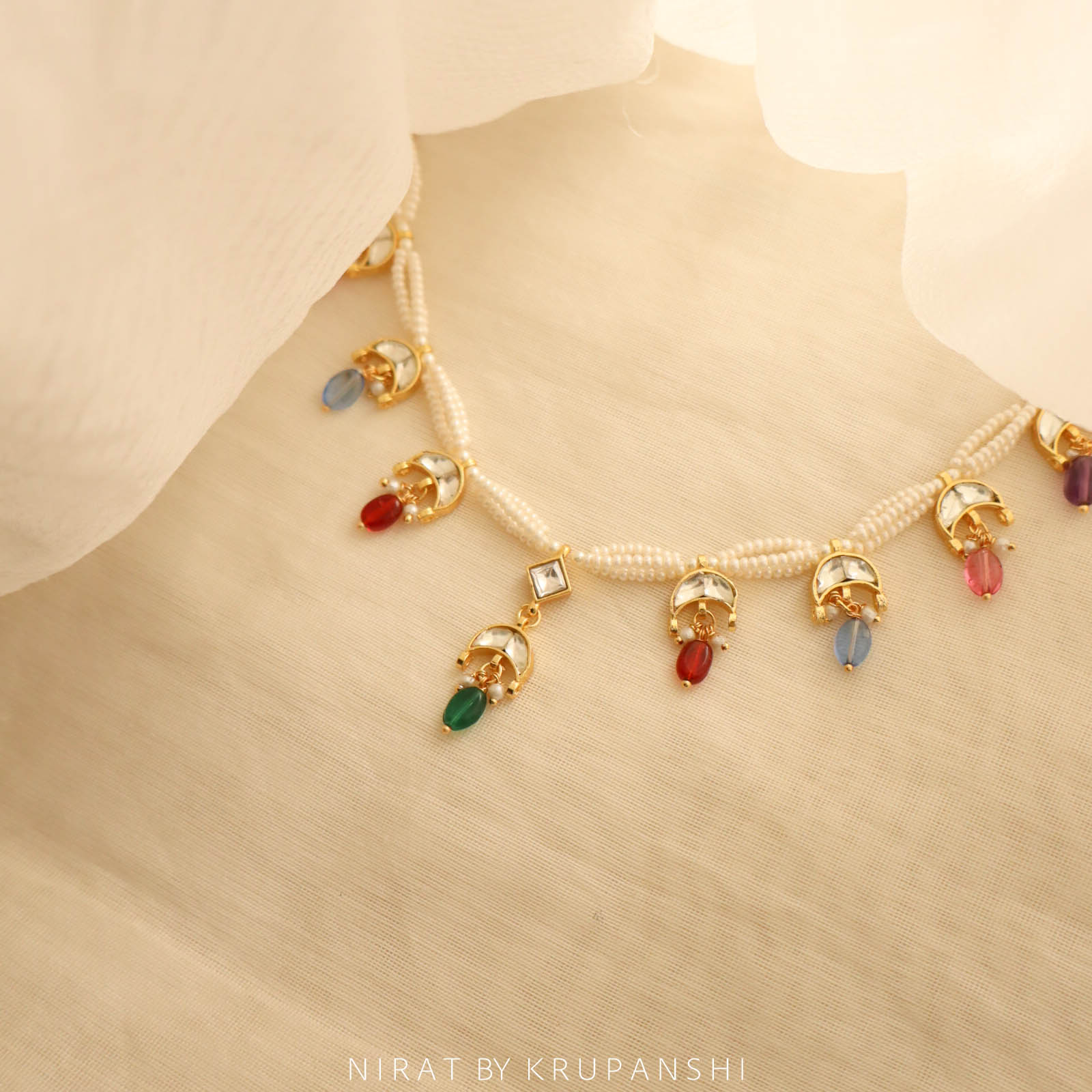 Multi Colored Chand Necklace