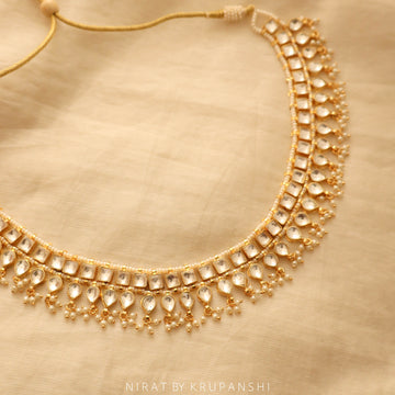 Shobha - White Kundan Royal Look Necklace