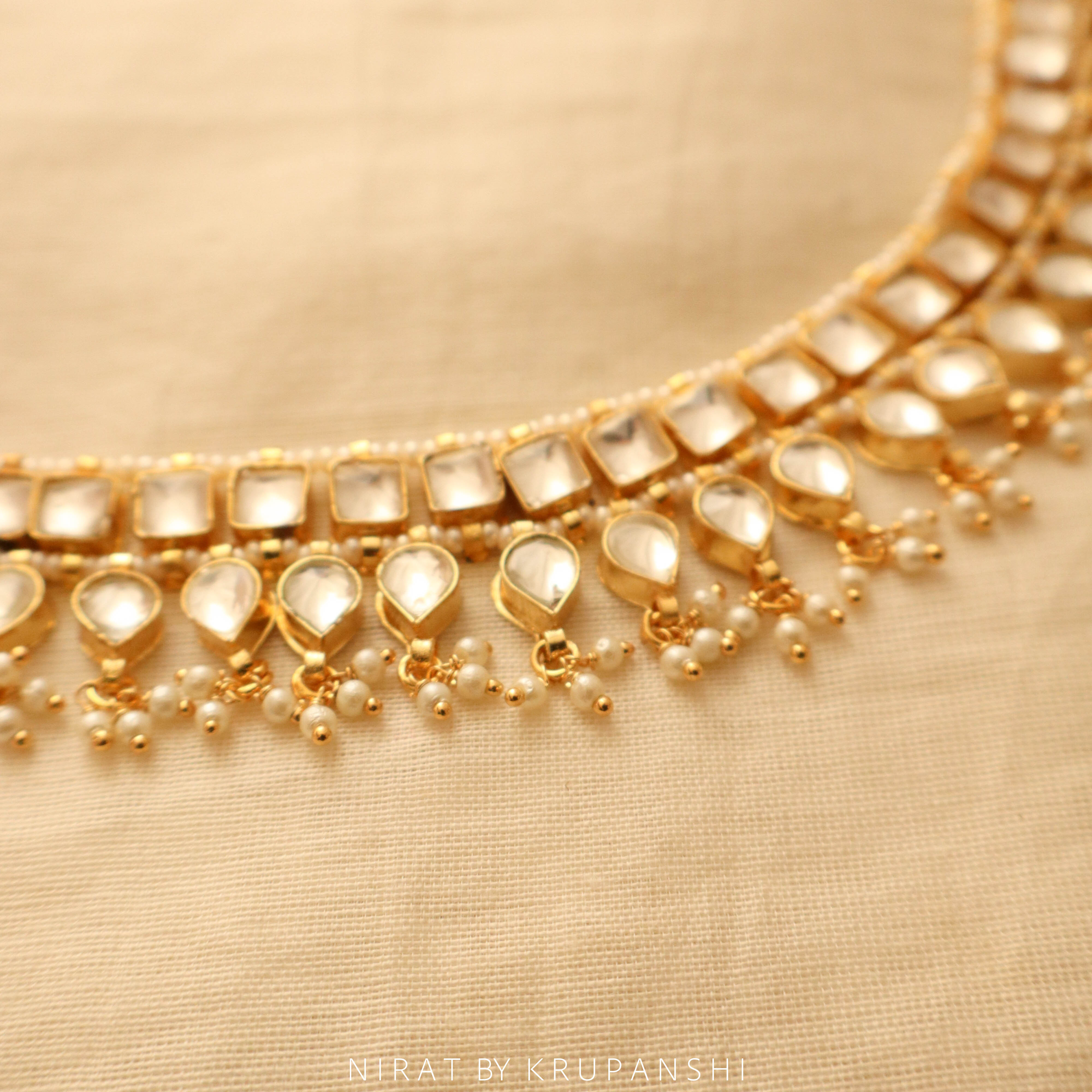 Shobha - White Kundan Royal Look Necklace
