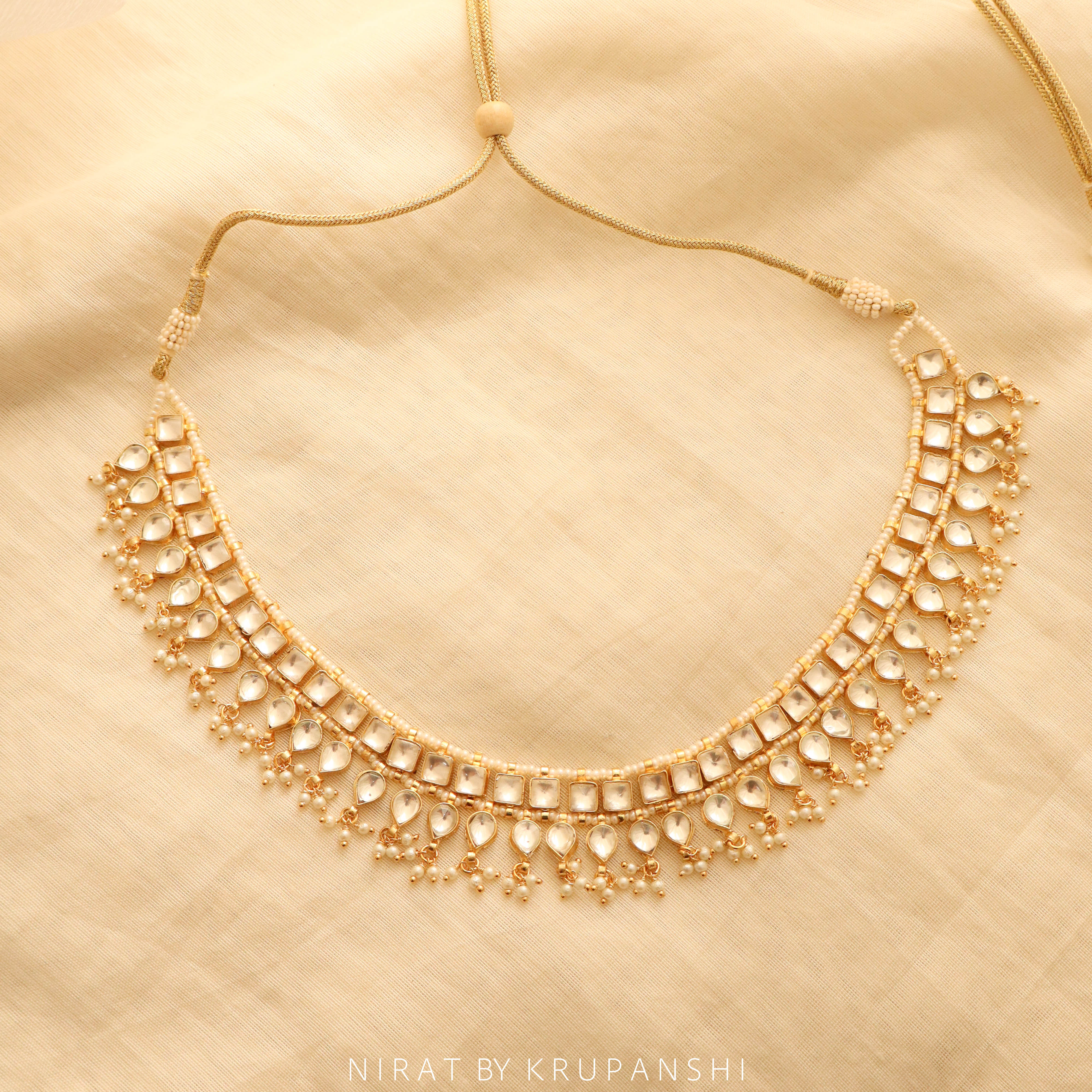 Shobha - White Kundan Royal Look Necklace