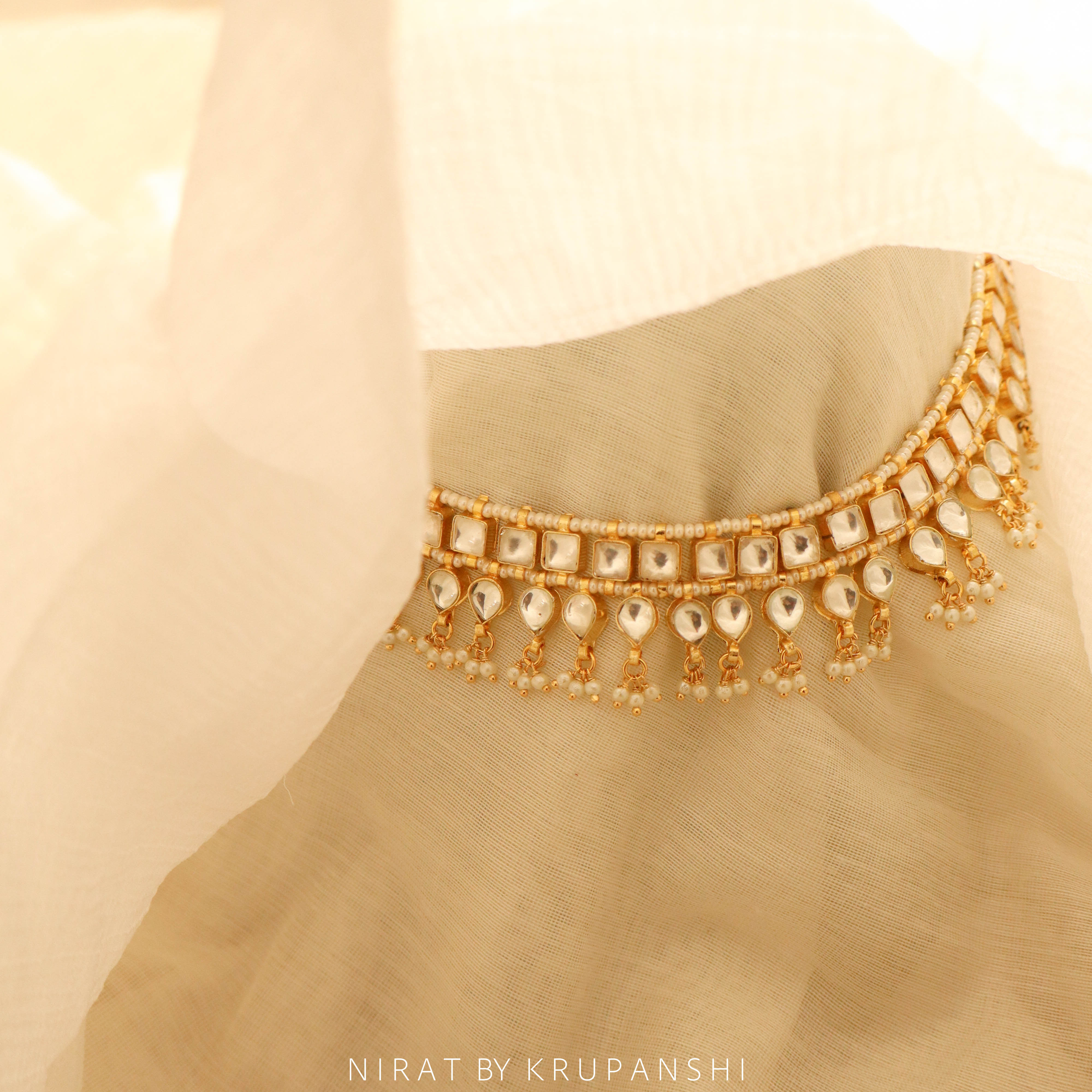 Shobha - White Kundan Royal Look Necklace