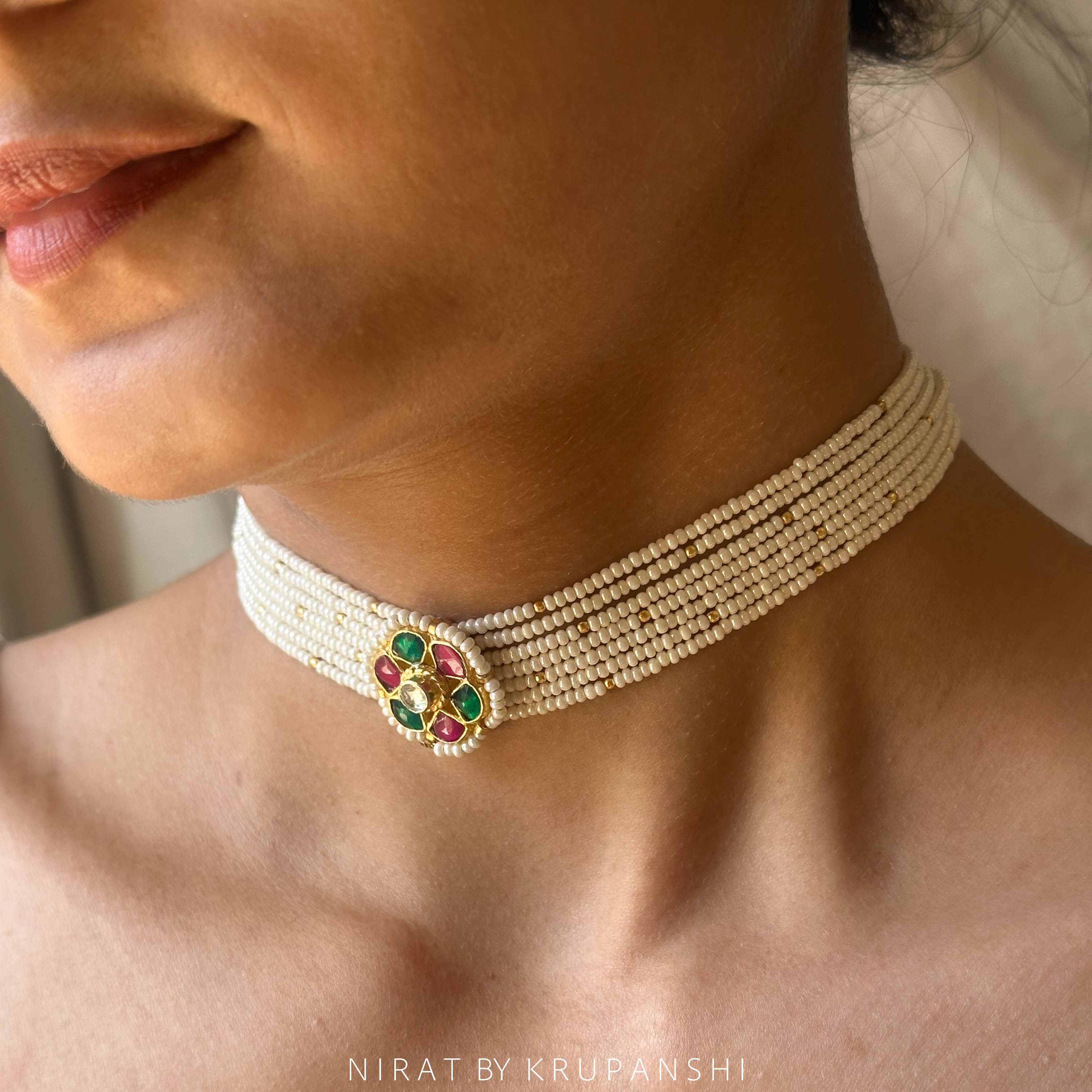 Rani Green Flower Choker