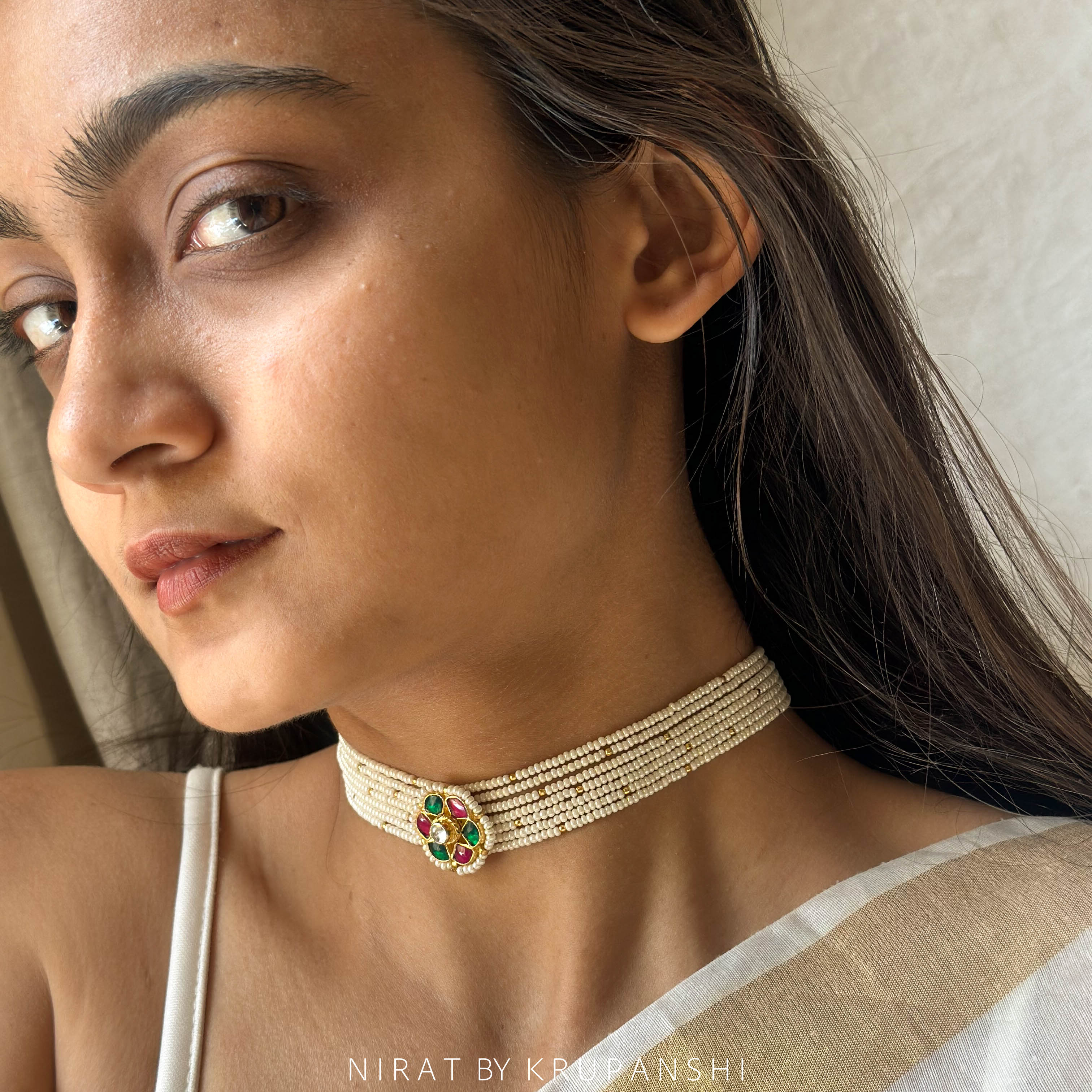 Rani Green Flower Choker