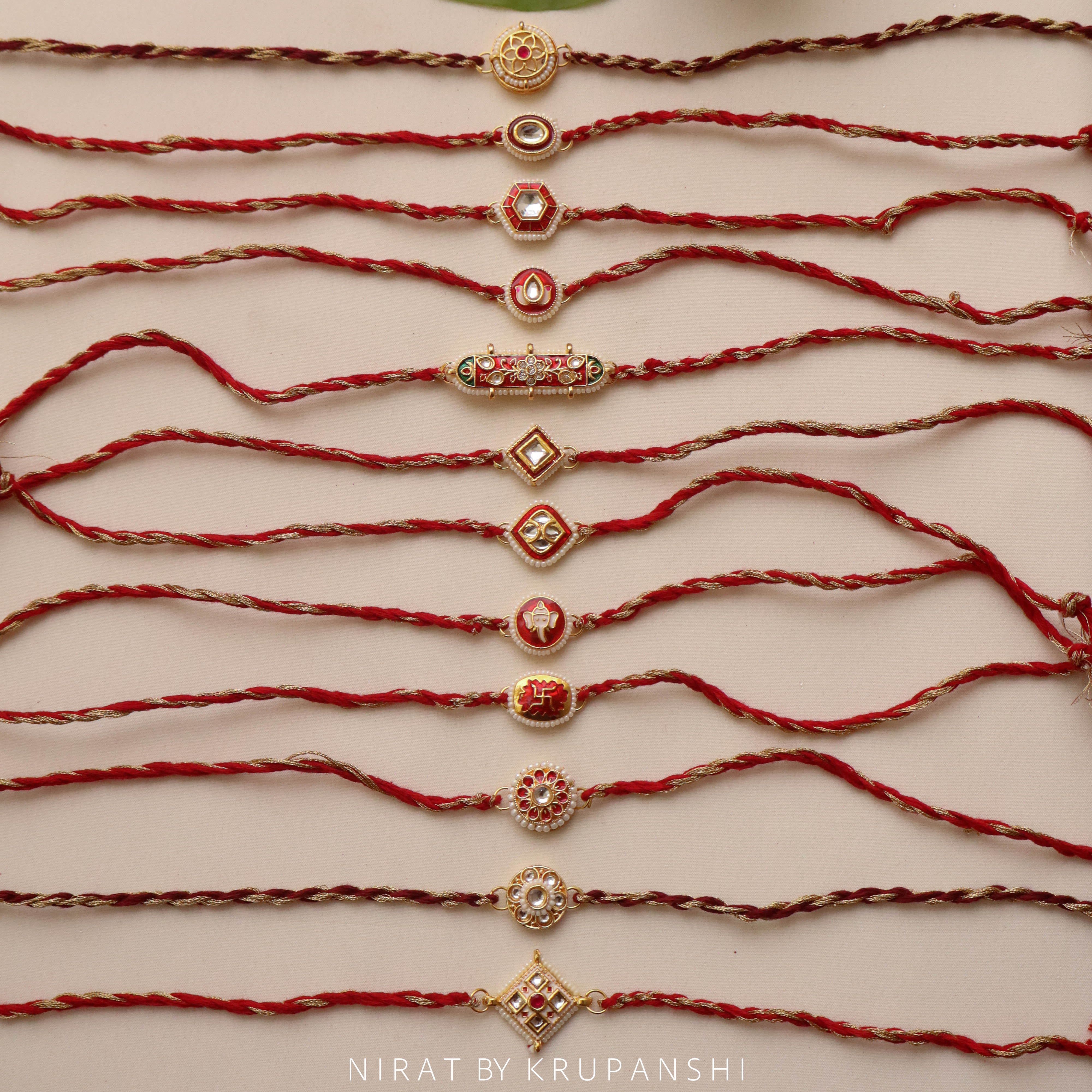 Red Gold Thread Rakhi