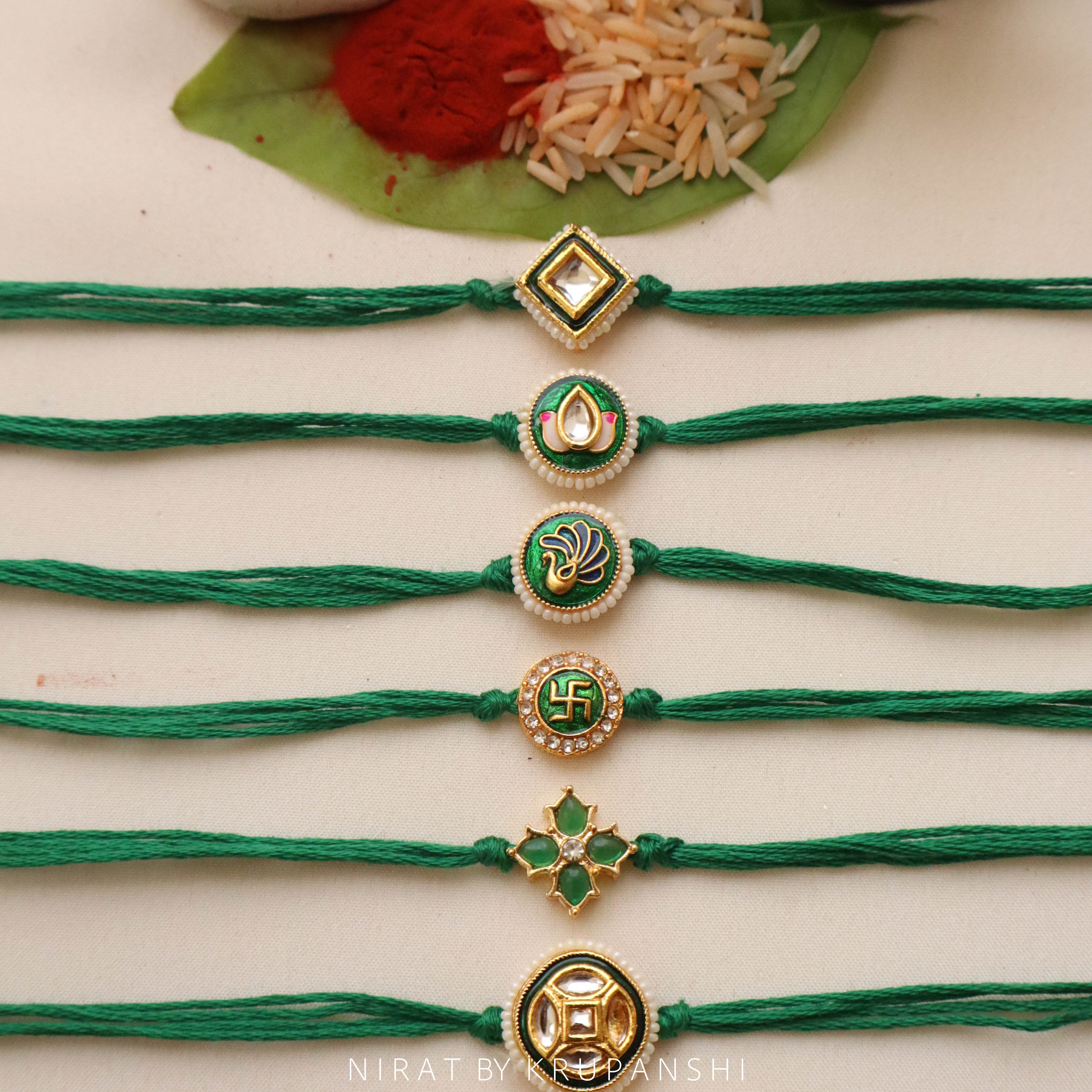 Green Thread Rakhi