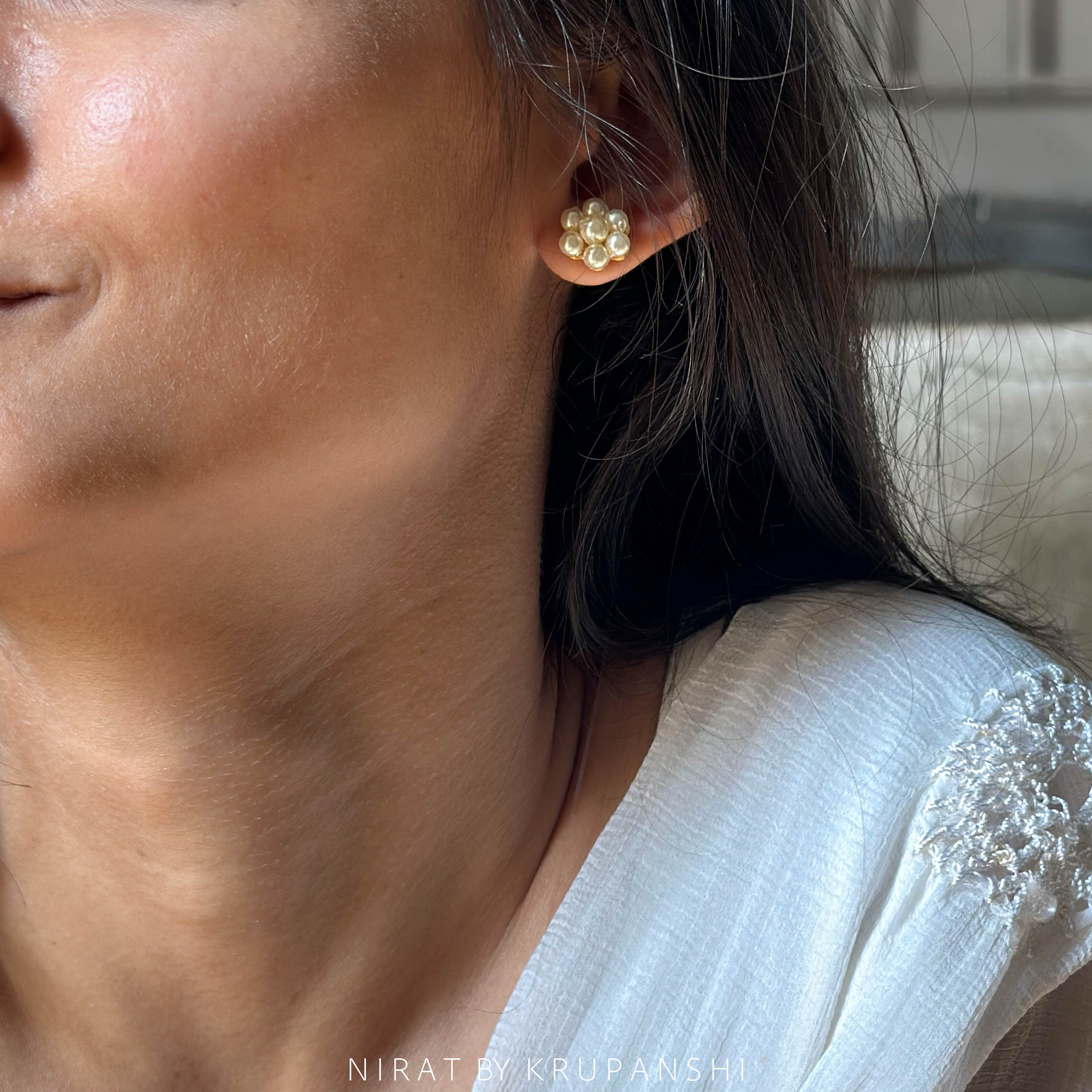 Floral Pearl Stud