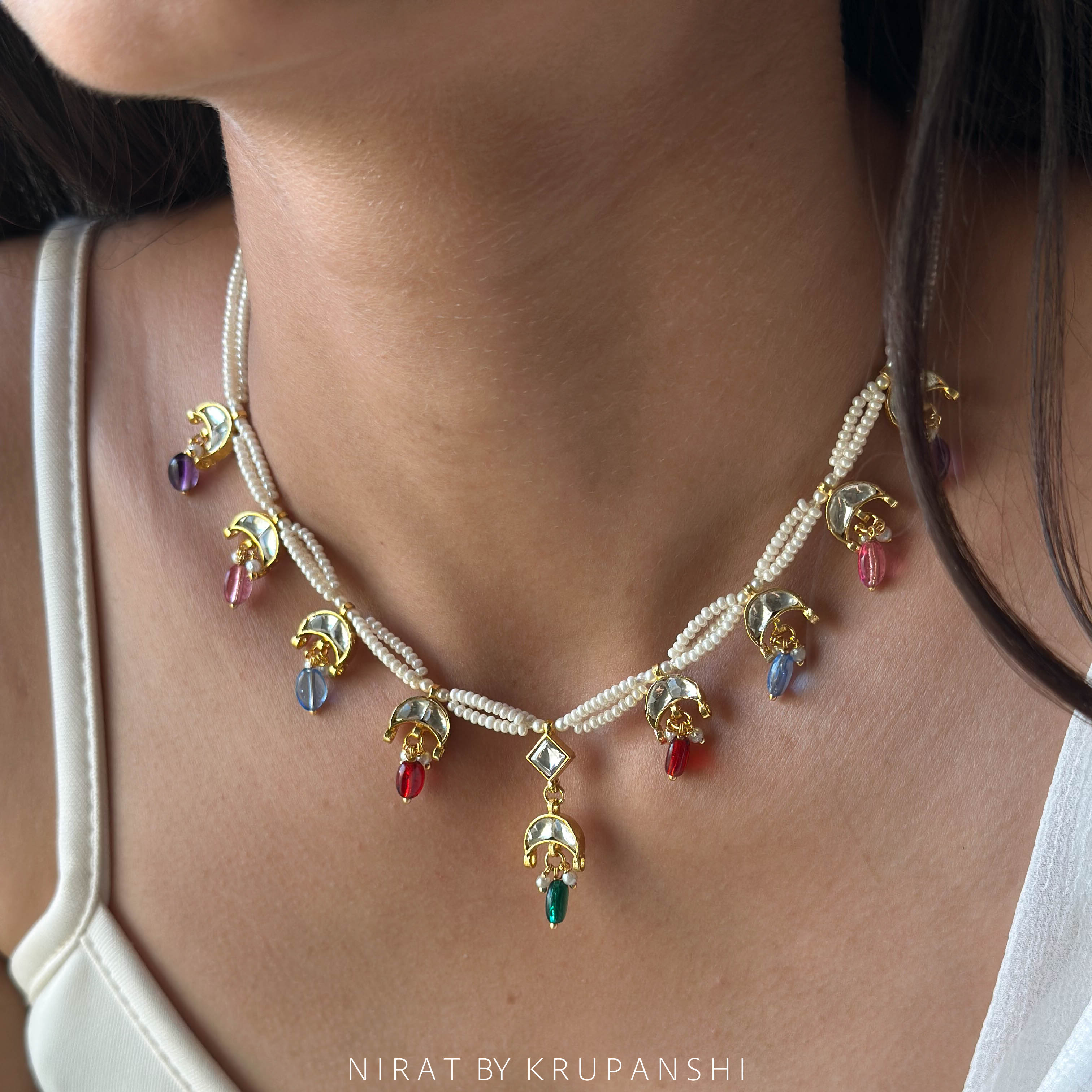 Multi Colored Chand Necklace