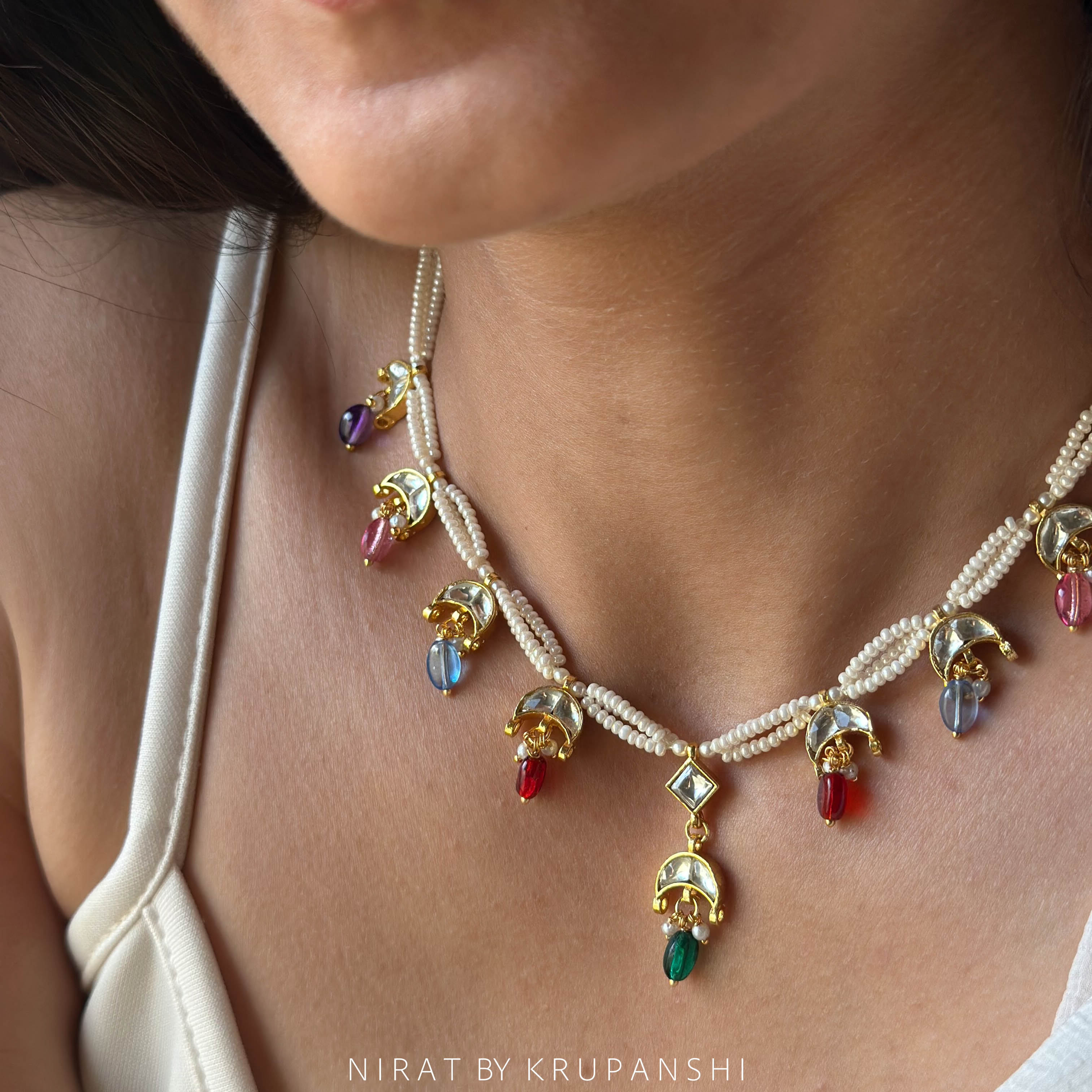 Multi Colored Chand Necklace