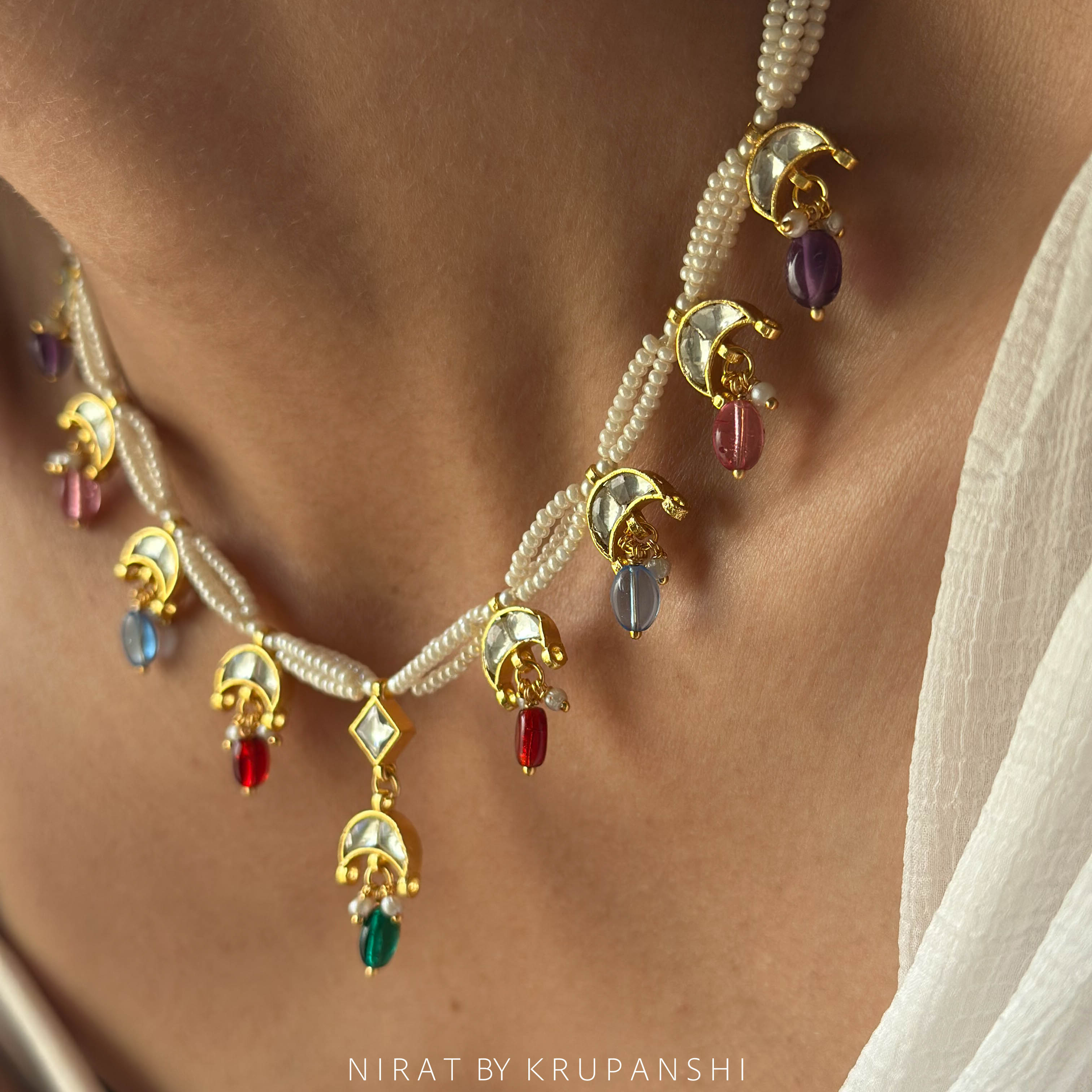 Multi Colored Chand Necklace