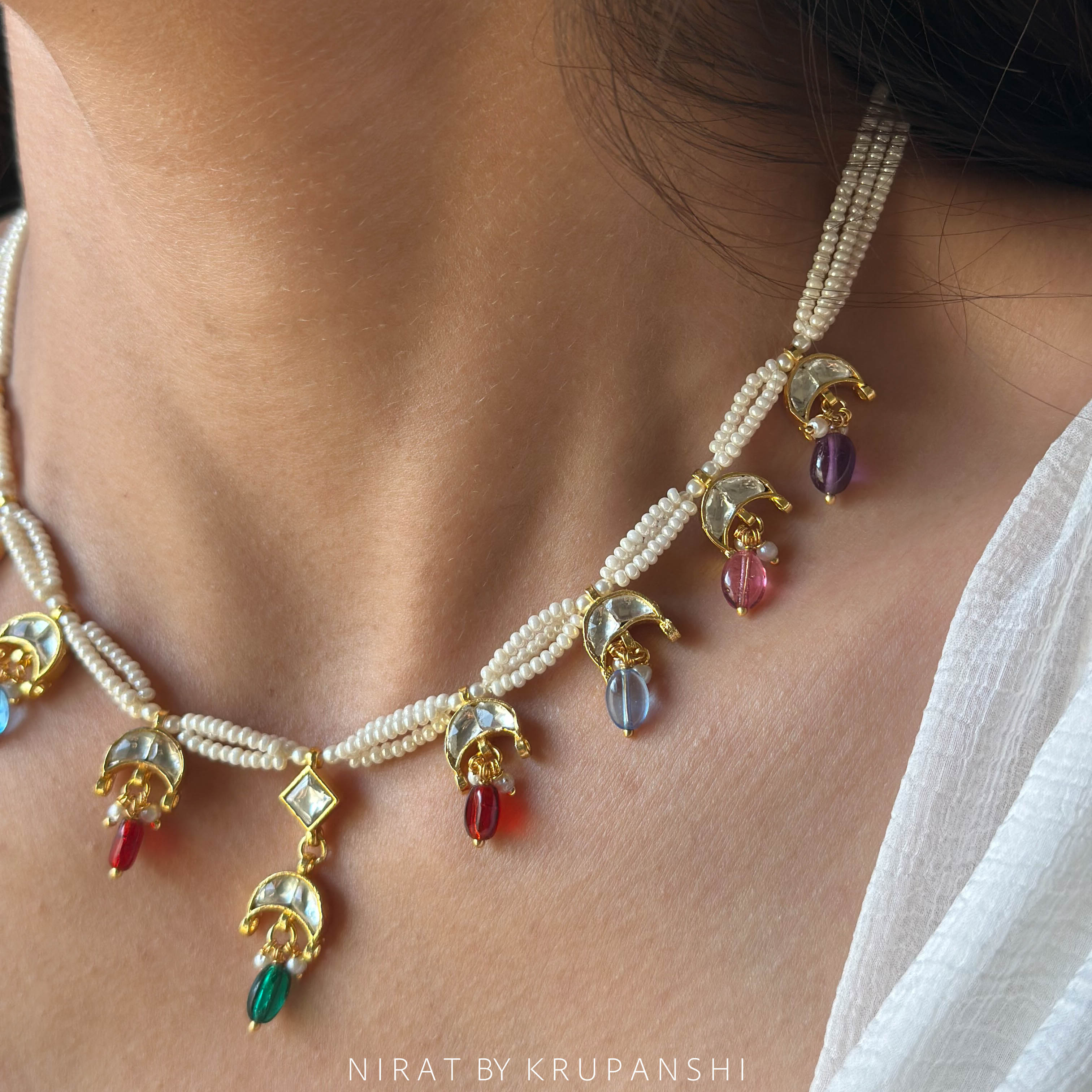 Multi Colored Chand Necklace