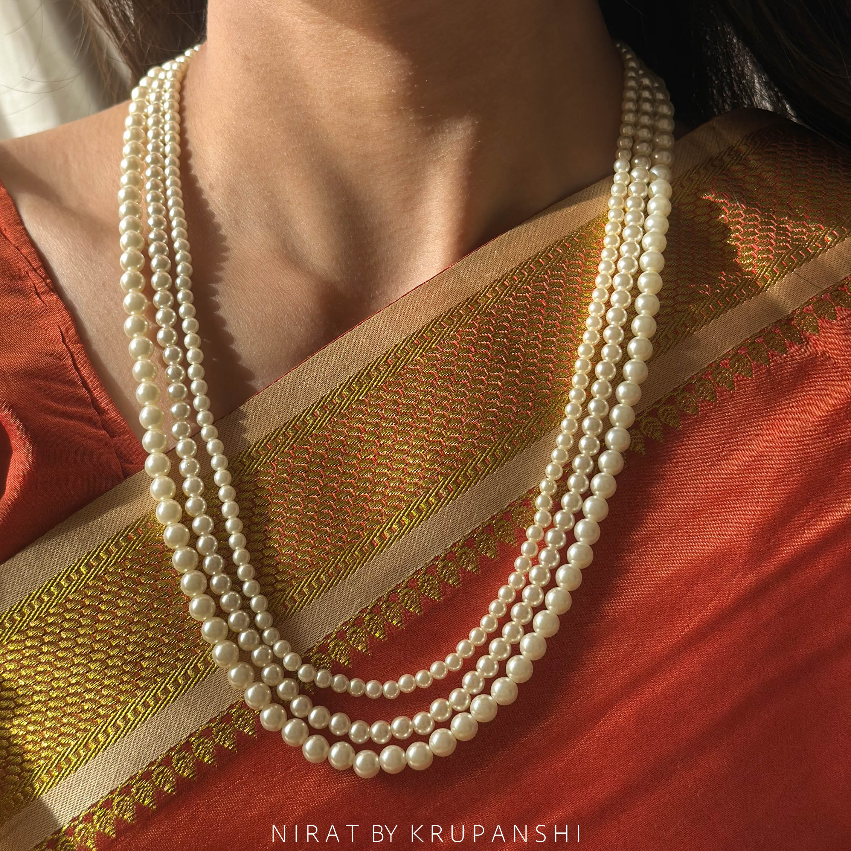 Three layered Pearl Necklace