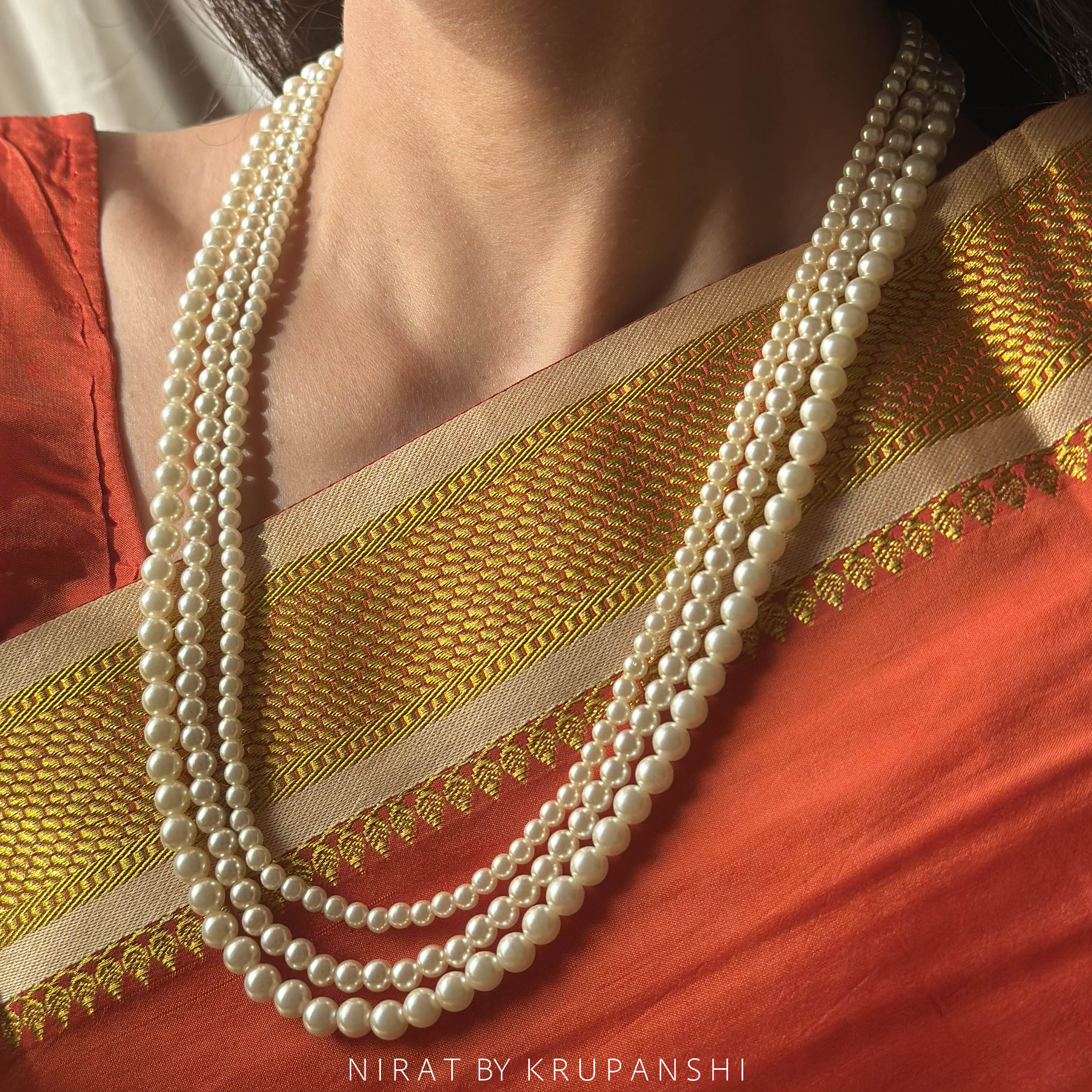 Three layered Pearl Necklace