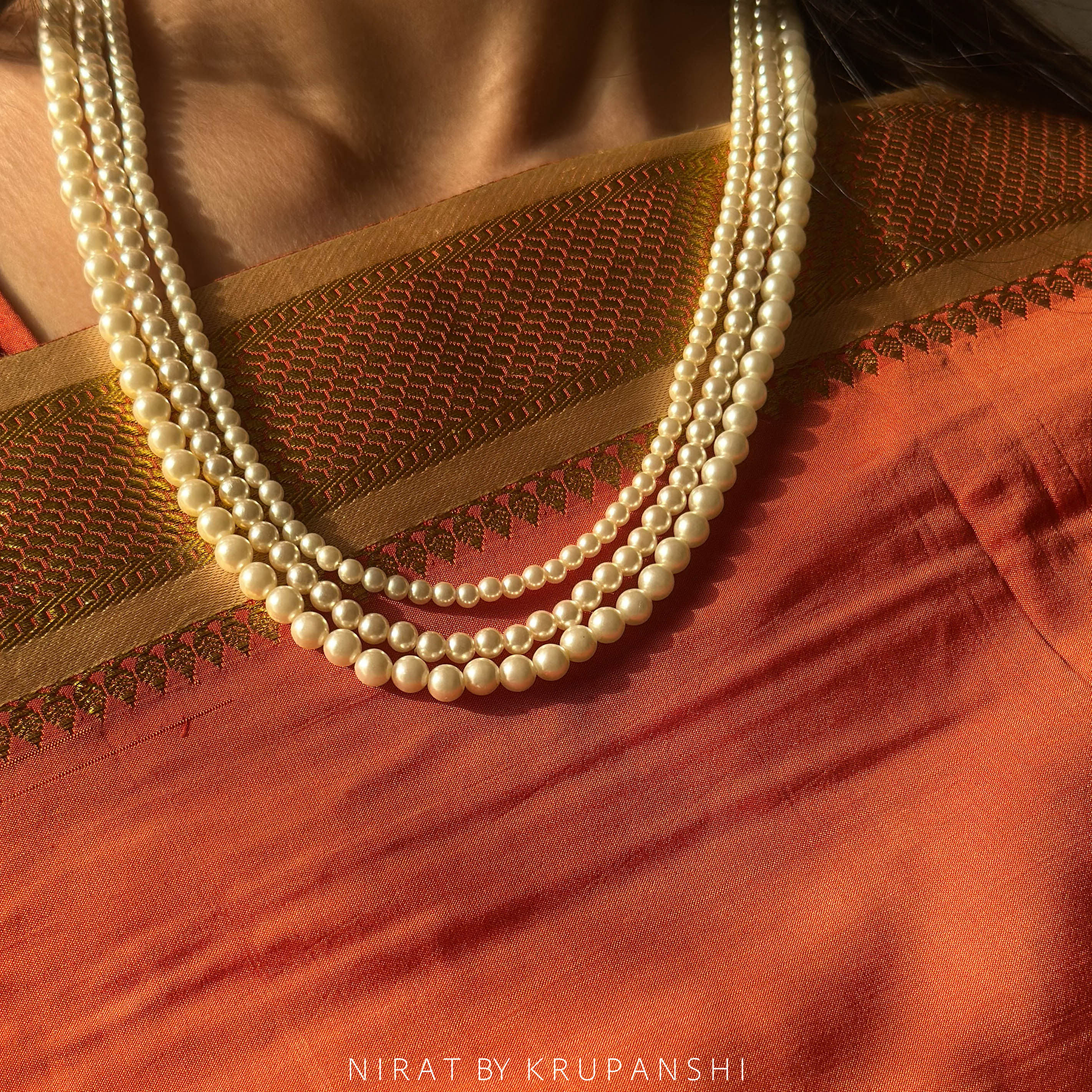 Three layered Pearl Necklace
