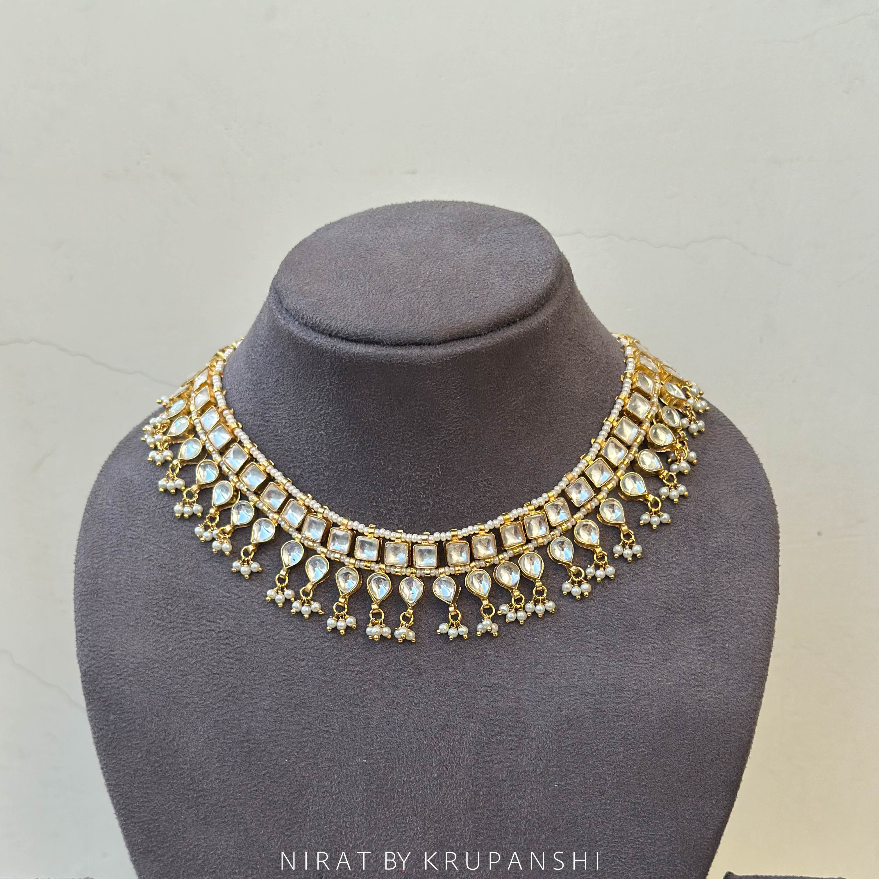 Shobha - White Kundan Royal Look Necklace