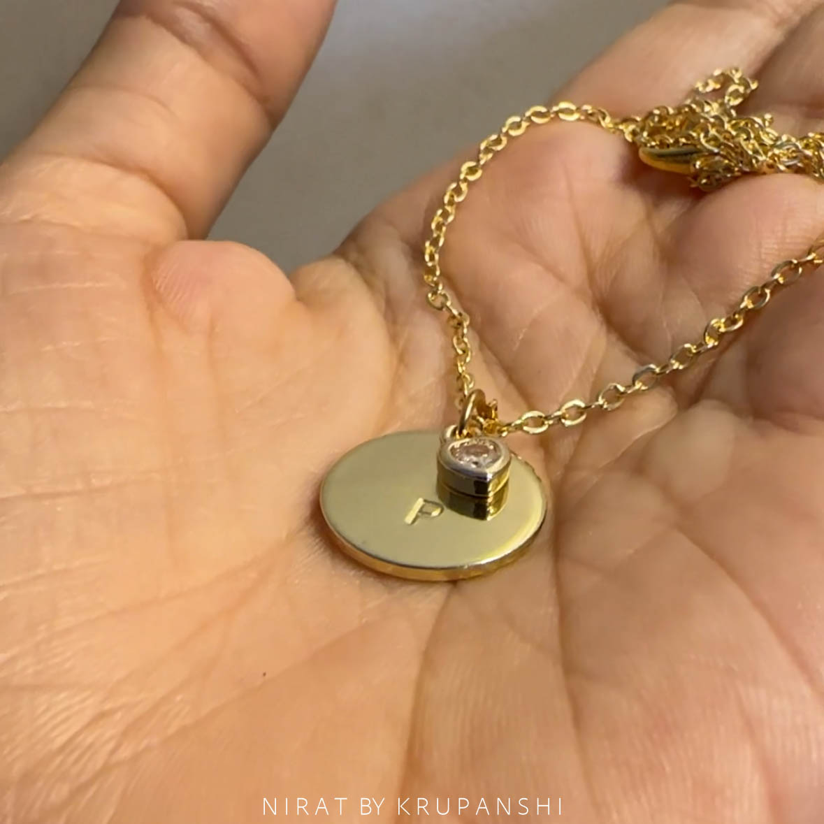 Stamp Necklace - Initial with heart charm