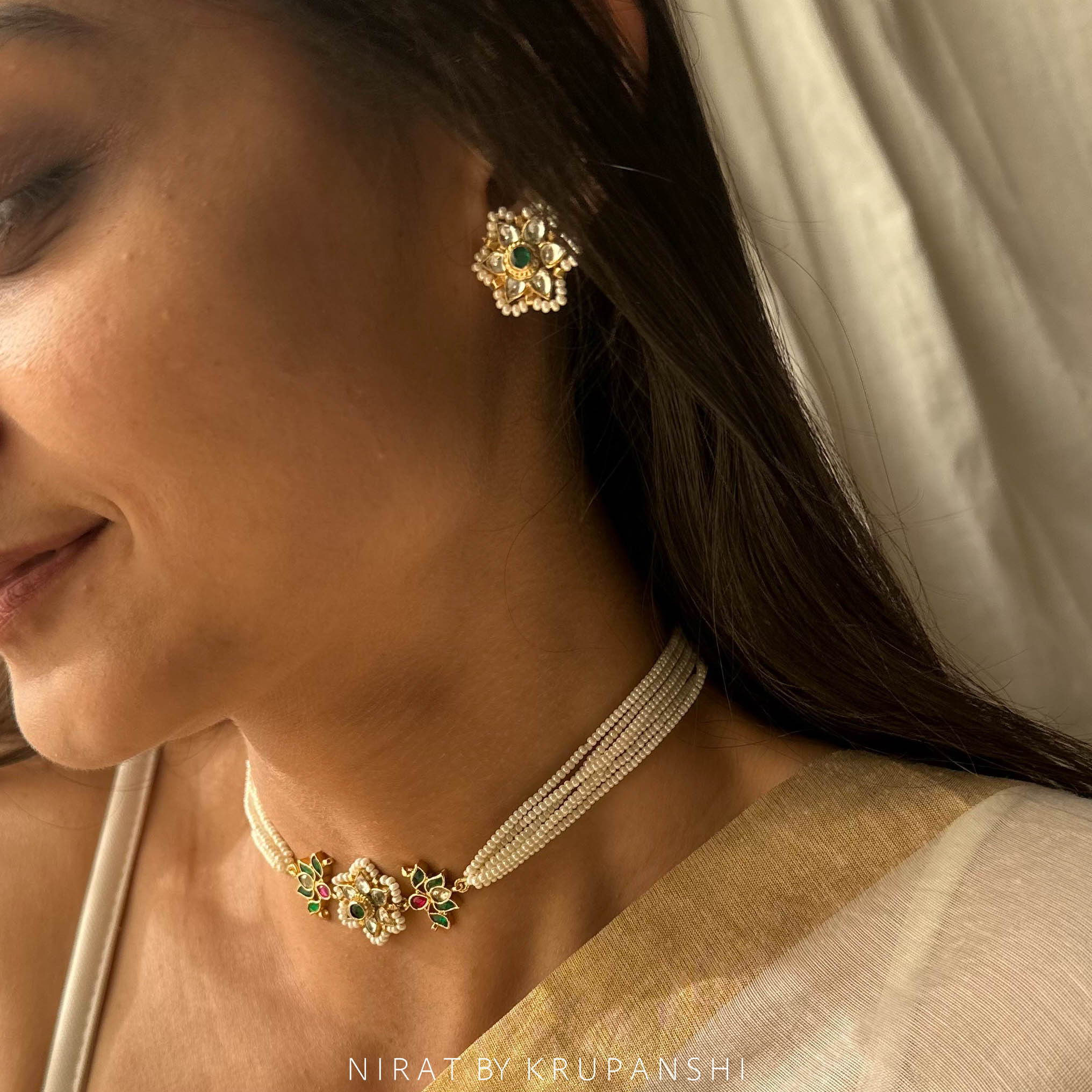 Flower Lotus Choker with Earring