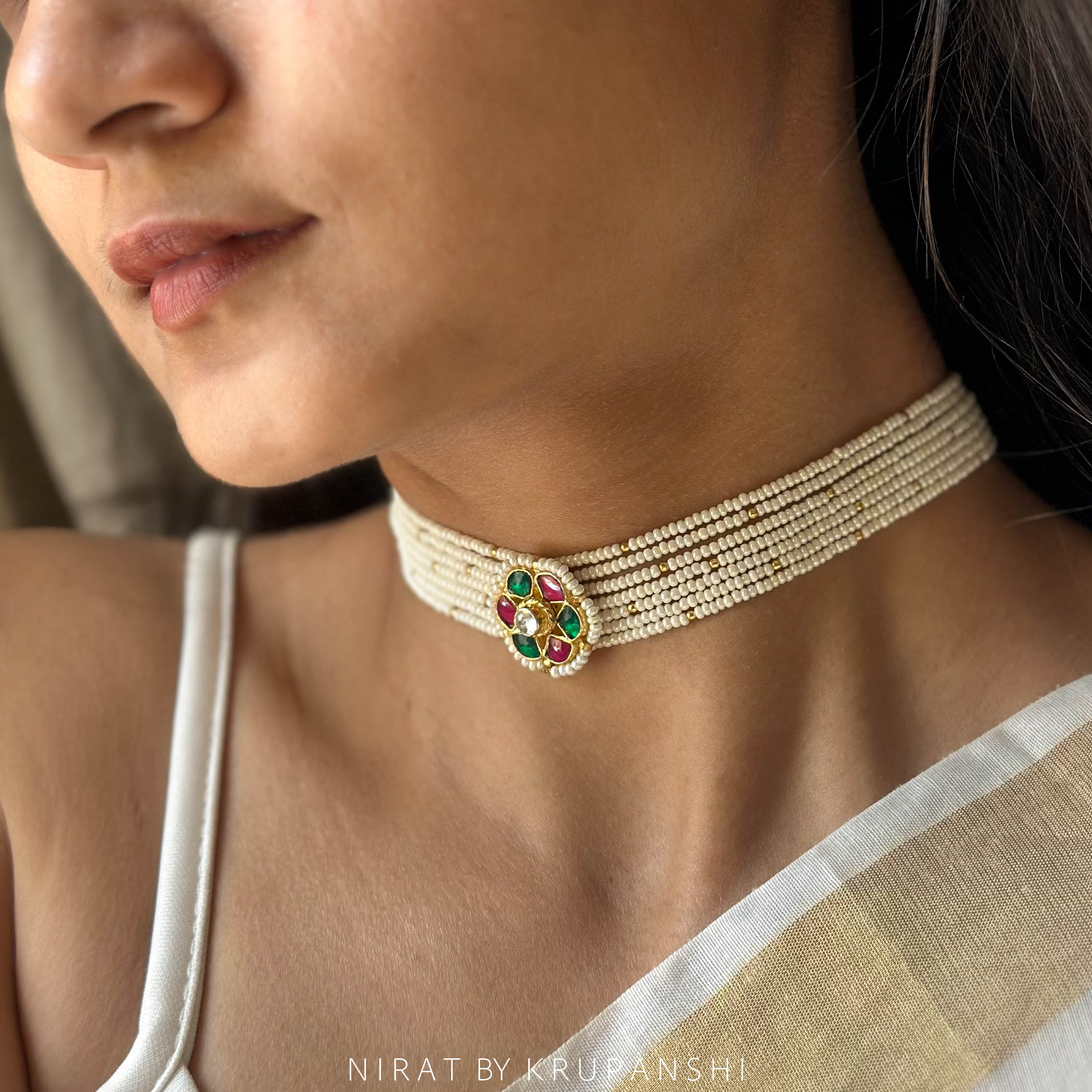Rani Green Flower Choker