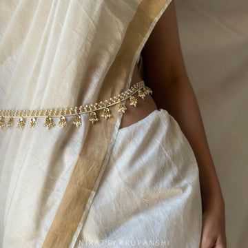 White Kundan Waistchain