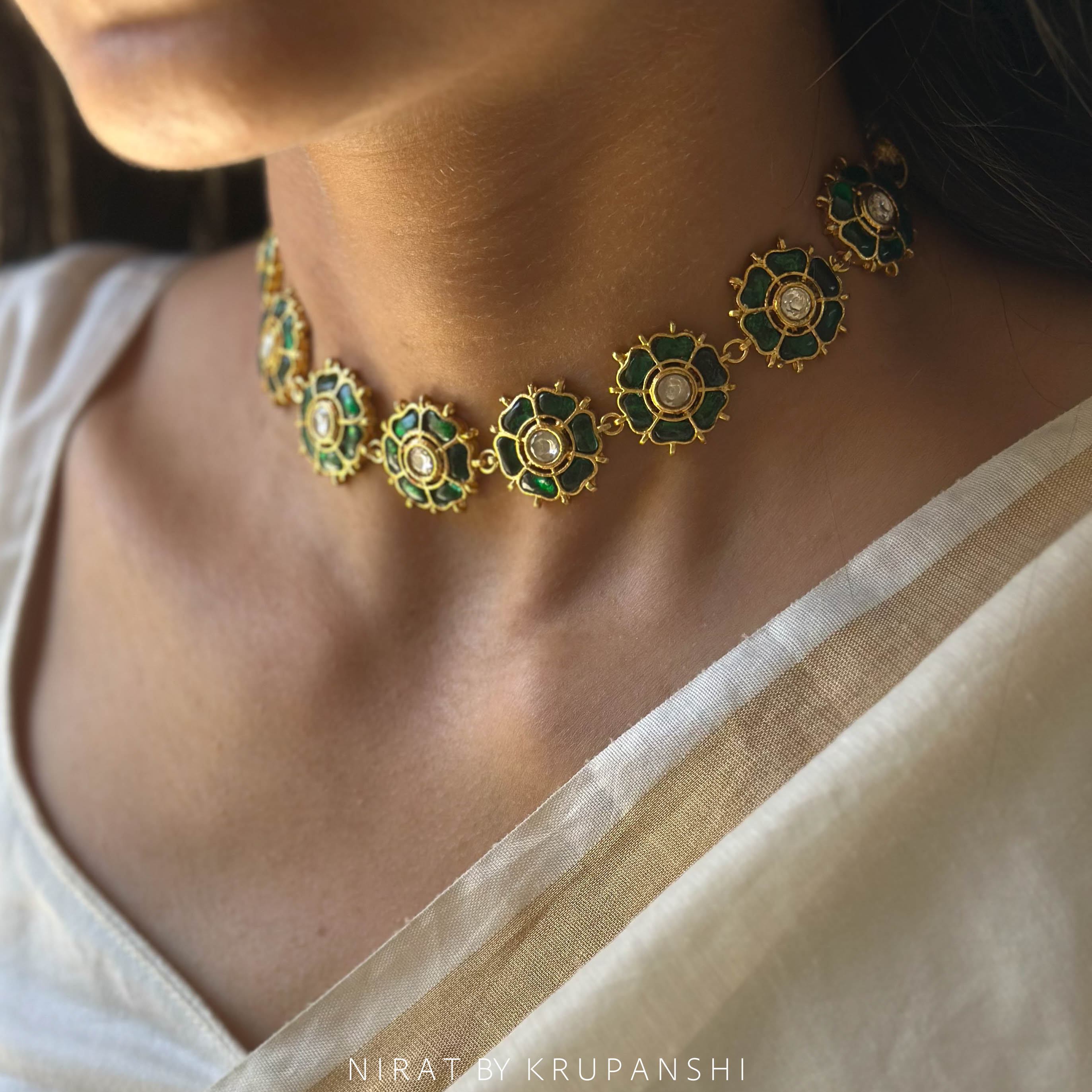 Green Flower Choker